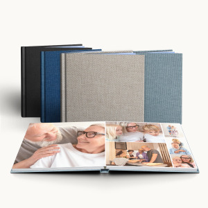 Layflat photobook, linen cover