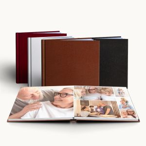 Layflat photobook, leather cover